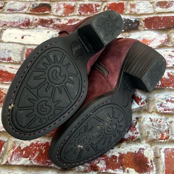 Born brand plum, suede, ankle boot, hand, crafted leather - Picture 9 of 9